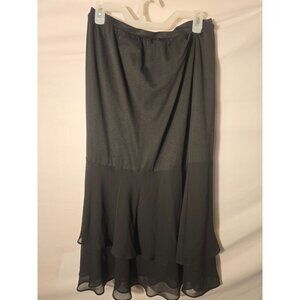 Jeanne Alexander Black Sheer Layed Skirt Maxi Long Womens Goth Large l